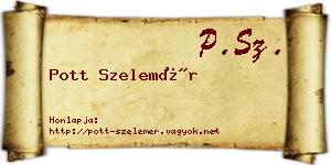 Pott Szelemér névjegykártya